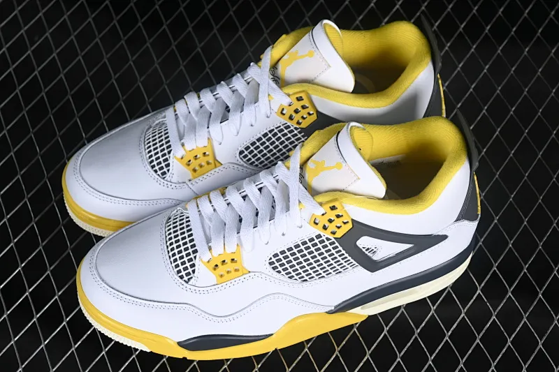 All categories Air Jordan Jordan series basketball shoes Air Jordan 4 Air Jordan 4 Retro "Vivid Sulfur" AJ4 Joe 4 White Thunder AQ9129-101